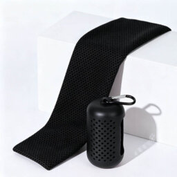 "Black Cooling Sports Towel 11.8""x31.5"", Quick Dry Microfiber Ice Towel, Absorbent Towel For Gym Running Camping Travel" - thumbnail 1