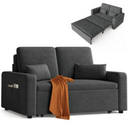 Bealife 2 Seater Sofa Bed Pull Out Sleeper Convertible Fabric Sofa Chair - thumbnail 8