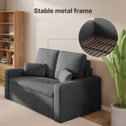 Bealife 2 Seater Sofa Bed Pull Out Sleeper Convertible Fabric Sofa Chair - thumbnail 3