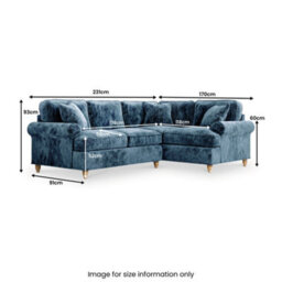 Alfie Navy Blue Left Hand Corner Sofa For Living Room - Fully Assembled By Roseland Furniture - thumbnail 5