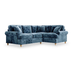 Alfie Navy Blue Left Hand Corner Sofa For Living Room - Fully Assembled By Roseland Furniture