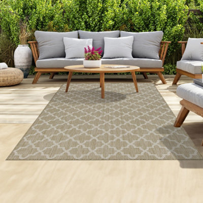 Homeart Outdoor Rugs Easy Cleaning Area Rugs For Balcony,garden,picnic,uv Weather Resistant Beige Cream, 120 X 170 Cm - image 1