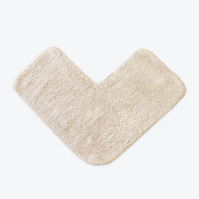 Allure Bath Fashions Corner Shower Mat 100% Cotton - Stone - image 1