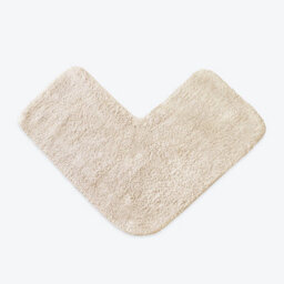 Allure Bath Fashions Corner Shower Mat 100% Cotton - Stone