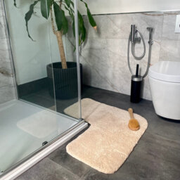 Allure Bath Fashions Corner Shower Mat 100% Cotton - Stone - thumbnail 2
