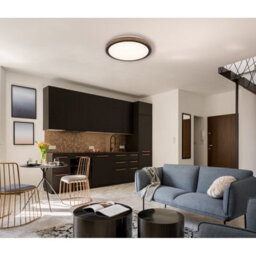 Luminosa Lighting Luminosa Bruno 36Cm Integrated Led Semi Flush Ceiling Light Matt Black Led 3000-6000K - thumbnail 8