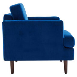 Living And Home Mid-Century Blue Fleece Fabric Single Sofa Armchair - thumbnail 3