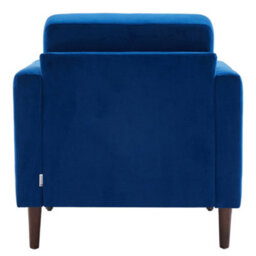 Living And Home Mid-Century Blue Fleece Fabric Single Sofa Armchair - thumbnail 4