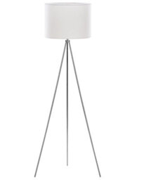 Beliani Floor Lamp Silver Tripod 148 Cm With White Drum Shade - thumbnail 3