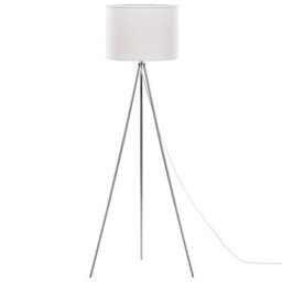 Beliani Floor Lamp Silver Tripod 148 Cm With White Drum Shade - thumbnail 2