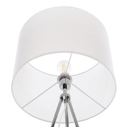 Beliani Floor Lamp Silver Tripod 148 Cm With White Drum Shade - thumbnail 4