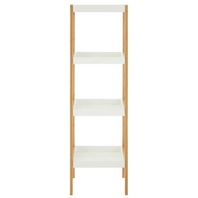 Premier Housewares Interiors By Premier Nostra Four Tiered White And Natural Shelf Unit - image 1