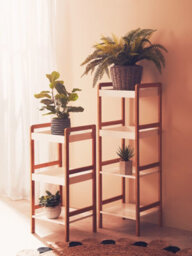 Premier Housewares Interiors By Premier Nostra Four Tiered White And Natural Shelf Unit - thumbnail 4