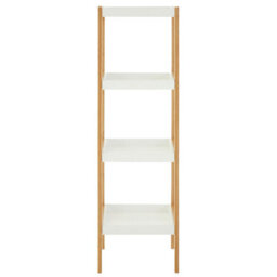 Premier Housewares Interiors By Premier Nostra Four Tiered White And Natural Shelf Unit - thumbnail 1