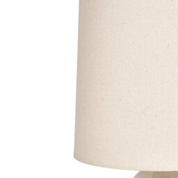 Beliani Off-White Textured Ceramic Table Lamp With Beige Linen Shade And Gold Accent, 50Cm - thumbnail 4