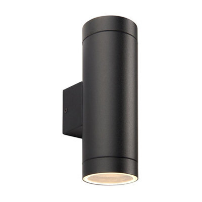 Luminosa Lighting Luminosa Palin Xl Outdoor Up Down Wall Lamp Textured Black Paint & Clear Glass Ip44 - image 1