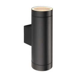 Luminosa Lighting Luminosa Palin Xl Outdoor Up Down Wall Lamp Textured Black Paint & Clear Glass Ip44 - thumbnail 3