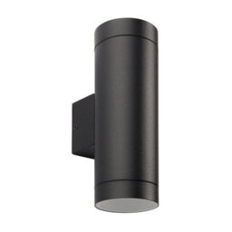Luminosa Lighting Luminosa Palin Xl Outdoor Up Down Wall Lamp Textured Black Paint & Clear Glass Ip44 - thumbnail 2