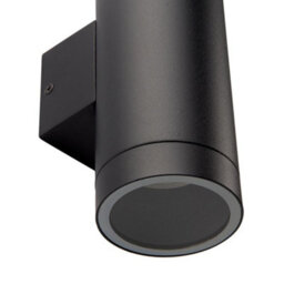 Luminosa Lighting Luminosa Palin Xl Outdoor Up Down Wall Lamp Textured Black Paint & Clear Glass Ip44 - thumbnail 6