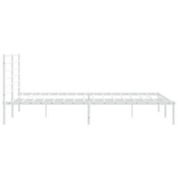 Berkfield Metal Bed Frame With Headboard White 180X200 Cm 6Ft Super King - thumbnail 7