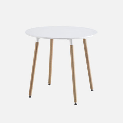 Sweeek - Scandinavian Round Dining Table Wood 2 Seats Hedvig White 80X80X73 Cm - image 1