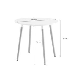 Sweeek - Scandinavian Round Dining Table Wood 2 Seats Hedvig White 80X80X73 Cm - thumbnail 5