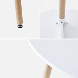 Sweeek - Scandinavian Round Dining Table Wood 2 Seats Hedvig White 80X80X73 Cm - thumbnail 2