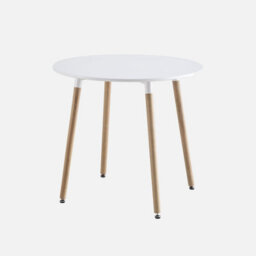 Sweeek - Scandinavian Round Dining Table Wood 2 Seats Hedvig White 80X80X73 Cm - thumbnail 1