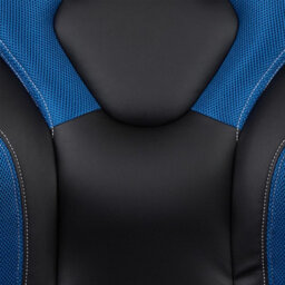 Fwstyle Black & Blue Faux Leather Racer Style Deluxe Gaming Chair - thumbnail 4