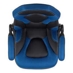 Fwstyle Black & Blue Faux Leather Racer Style Deluxe Gaming Chair - thumbnail 3