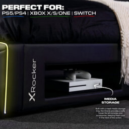 "X Rocker X-Rocker Oracle Rgb Tv Gaming Bed, Small Double 4Ft Upholstered Tv Bed With 40"" Tv Mount With 120X190Cm Mattress Included - Black" - thumbnail 4