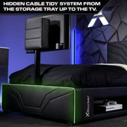 "X Rocker X-Rocker Oracle Rgb Tv Gaming Bed, Small Double 4Ft Upholstered Tv Bed With 40"" Tv Mount With 120X190Cm Mattress Included - Black" - thumbnail 6