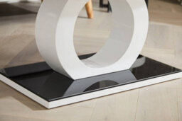 Furniturebox Giovani Rectangular White High Gloss Coffee Table With Black Glass Top And Unique Halo Structural Plinth Base Design - thumbnail 4