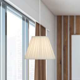 Lighting Collection Alma Off White Pleated Faux Silk Shade - thumbnail 5
