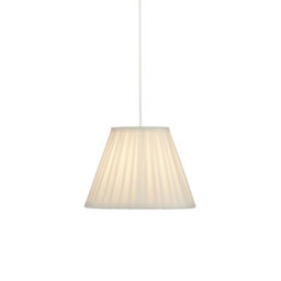 Lighting Collection Alma Off White Pleated Faux Silk Shade - thumbnail 1