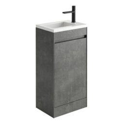 Plum&clay Rigel Concrete Floor Standing Cloakroom Vanity Unit With Resin Basin (W)44Cm (H)87Cm