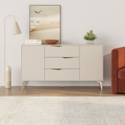 Decortie Jaden Console Sideboard 3 Drawers 2 Doors Sandstone Whiskey Oak 150 X 40 X 81.2 Cm - thumbnail 3