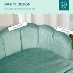 Pawhut Dog Sofa, Pet Couch Bed For Medium, Large Dogs W/ Legs, Cushion - Green - thumbnail 6