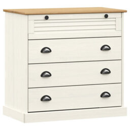Berkfield Chest Of Drawers Vigo White 80X40X76 Cm Solid Wood Pine - thumbnail 2