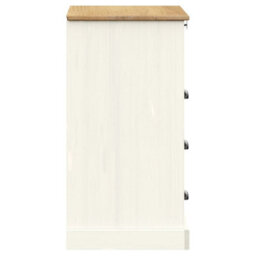 Berkfield Chest Of Drawers Vigo White 80X40X76 Cm Solid Wood Pine - thumbnail 6
