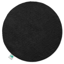 Floordirekt Sky Round Microfibre Bath Mat Soft 30mm Pile Non Slip Washable Bathroom Rug Black 95 X 95 X 3 Cm