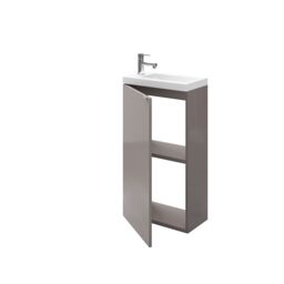 GoodHome Imandra Gloss Anthracite Single Freestanding Bathroom Cloakroom Unit (H) 790mm (W) 43.6mm - thumbnail 6