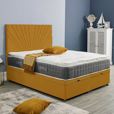 Urban Textures Ottoman Bed Sunrise End Lift: Plush Velvet Mustard - image 1