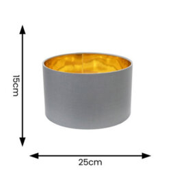 Valuelights Reni Grey & Gold Inner Drum Ceiling Lamp Shade And Bulb (D)25Cm - thumbnail 8