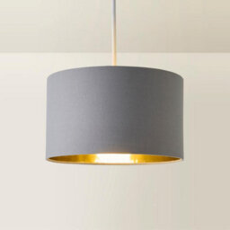 Valuelights Reni Grey & Gold Inner Drum Ceiling Lamp Shade And Bulb (D)25Cm - thumbnail 6