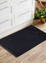 Ivy Washable Trellis Design Anti Slip Doormats Black 50X80 Cm