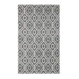 Homescapes Riga Grey And White 100% Cotton Printed Patterned Rug, 120 X 170 Cm - thumbnail 2