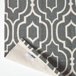 Homescapes Riga Grey And White 100% Cotton Printed Patterned Rug, 120 X 170 Cm - thumbnail 5