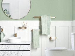 Beliani 6-Piece Bathroom Hardware Set Zorritos With Towel Bars And Hooks Metal Gold - thumbnail 2