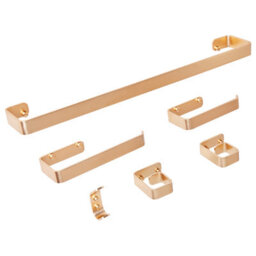Beliani 6-Piece Bathroom Hardware Set Zorritos With Towel Bars And Hooks Metal Gold - thumbnail 4